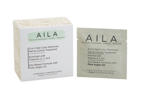 AILA - 3-In-1 Soy-Based Nail Colour Remover Cloths
